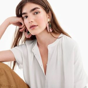 J. Crew Point Sur Ivory XS Short Sleeve Top